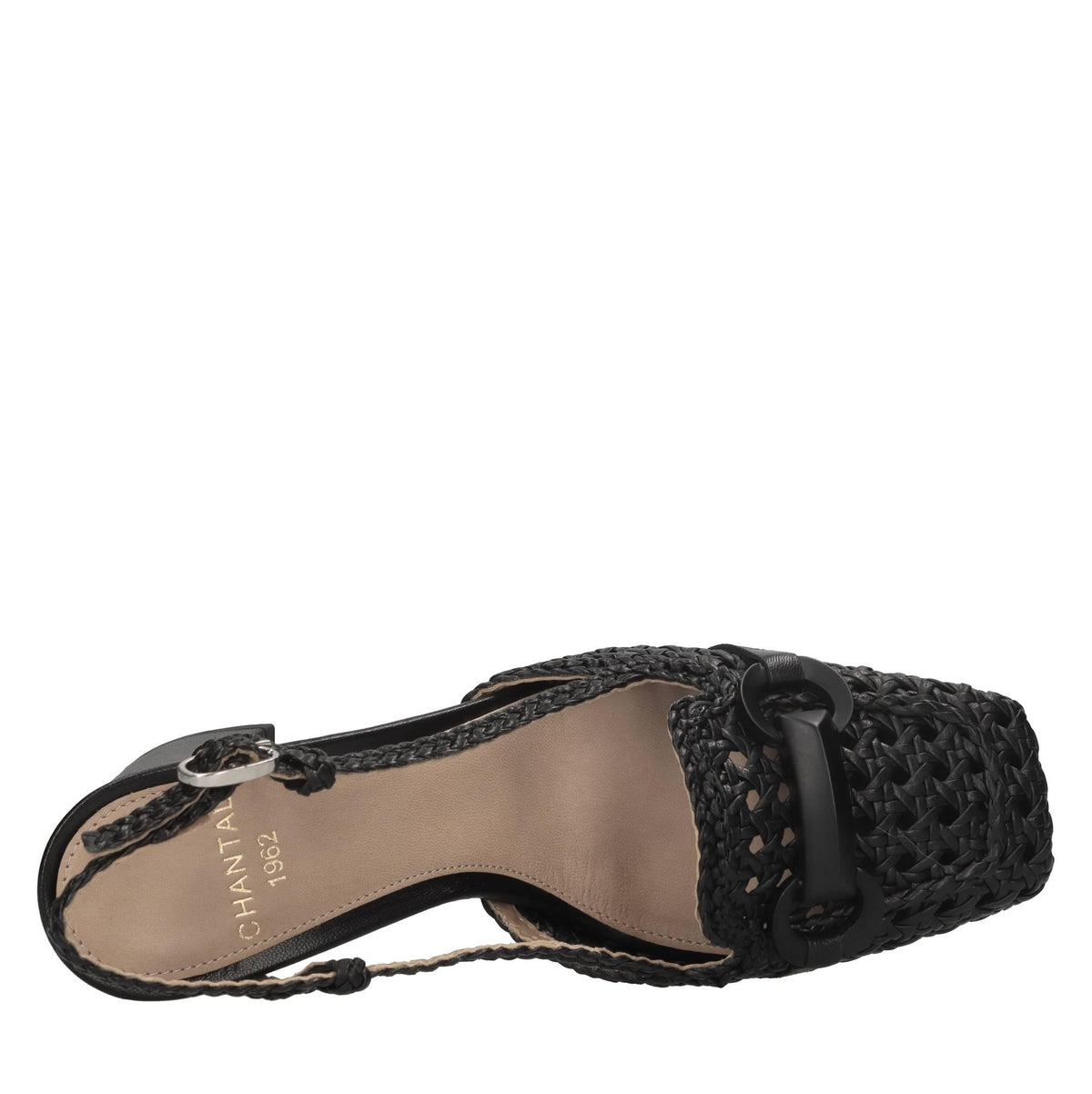 Décolleté slingback in pelle 