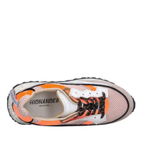 Sneakers in pelle e tessuto 