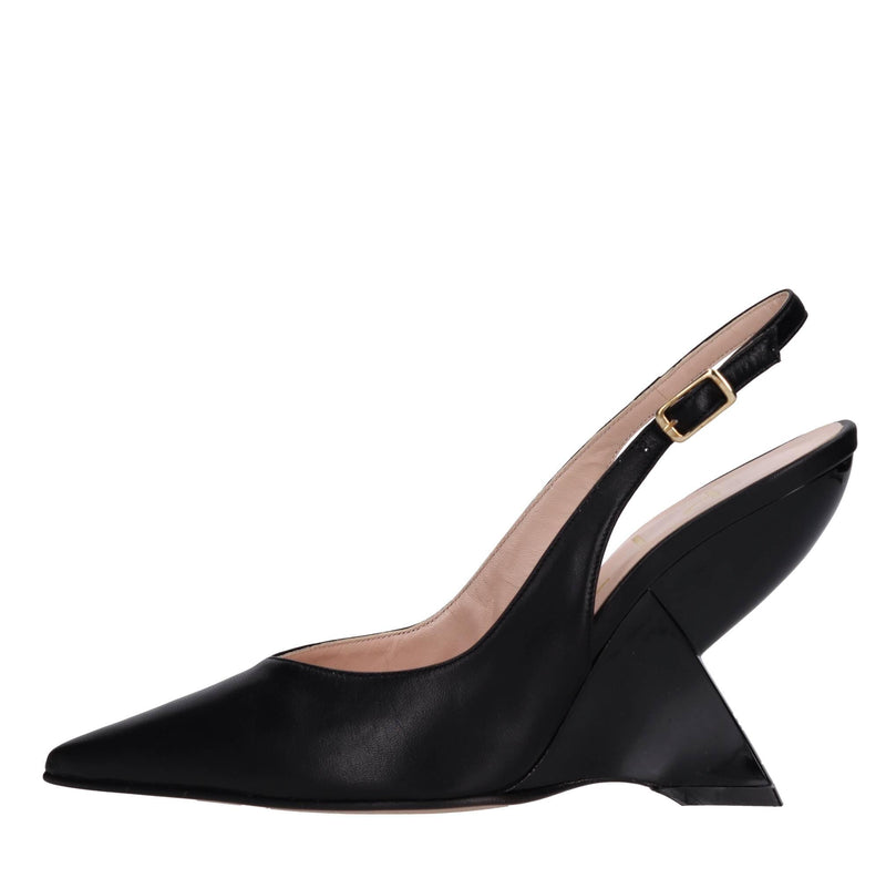Décolleté slingback in pelle 