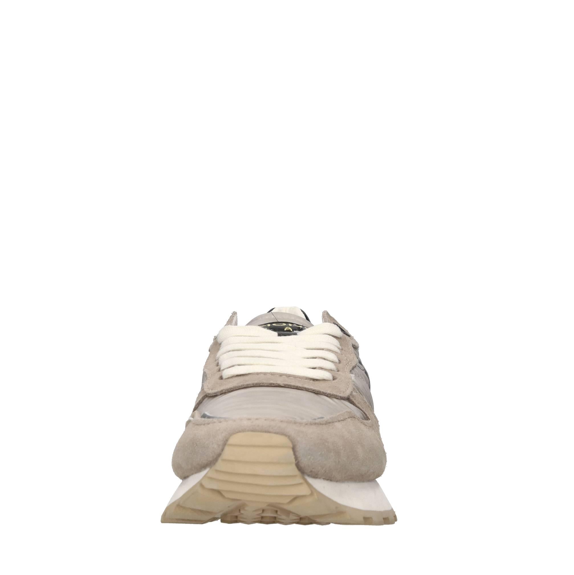 Sneakers in pelle e tessuto 