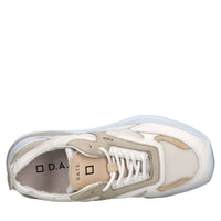 Sneakers in pelle e tessuto 