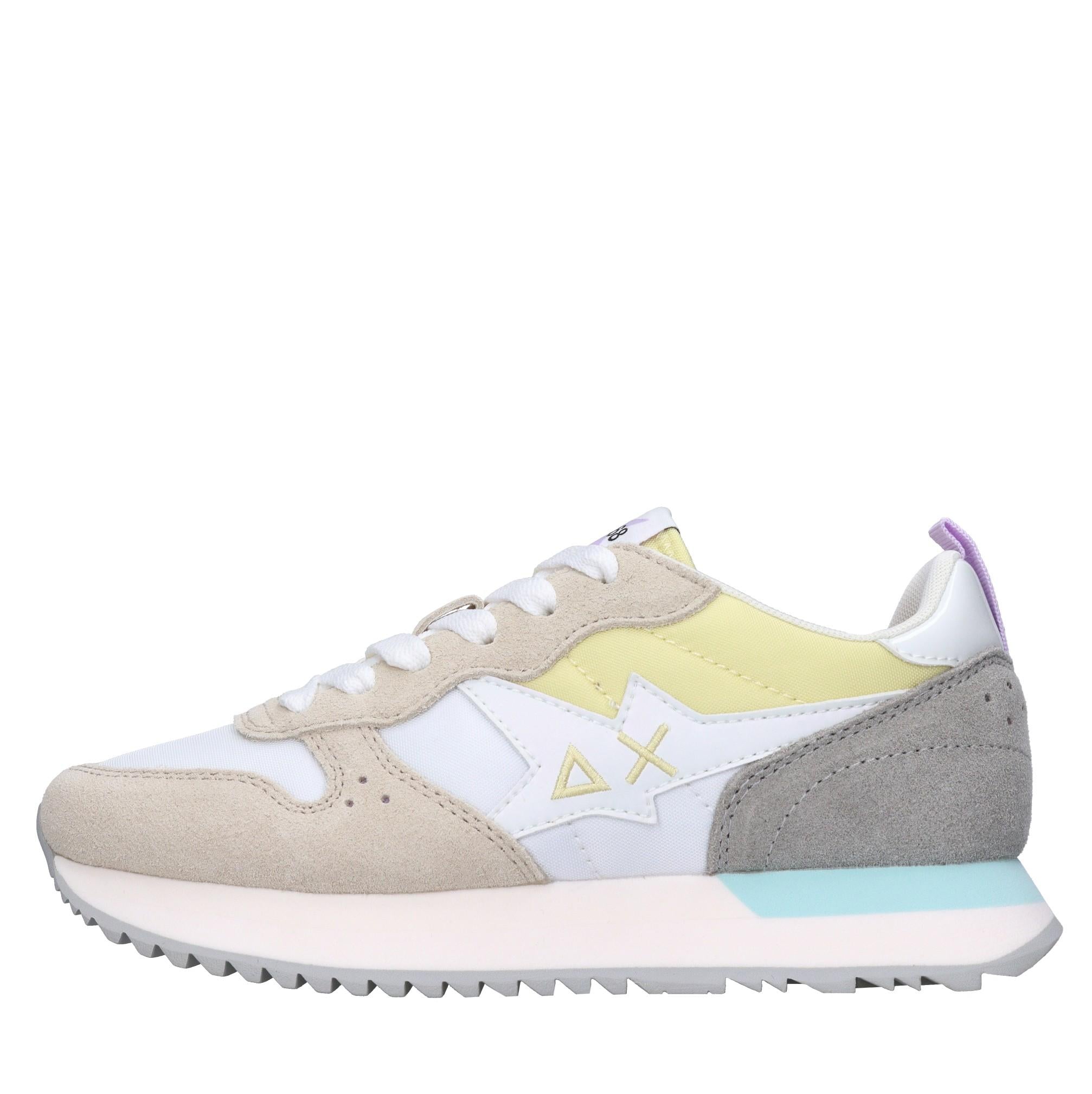 Sneakers in pelle e tessuto 