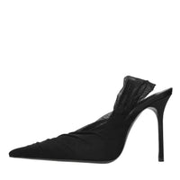 Décolleté slingback in tulle 
