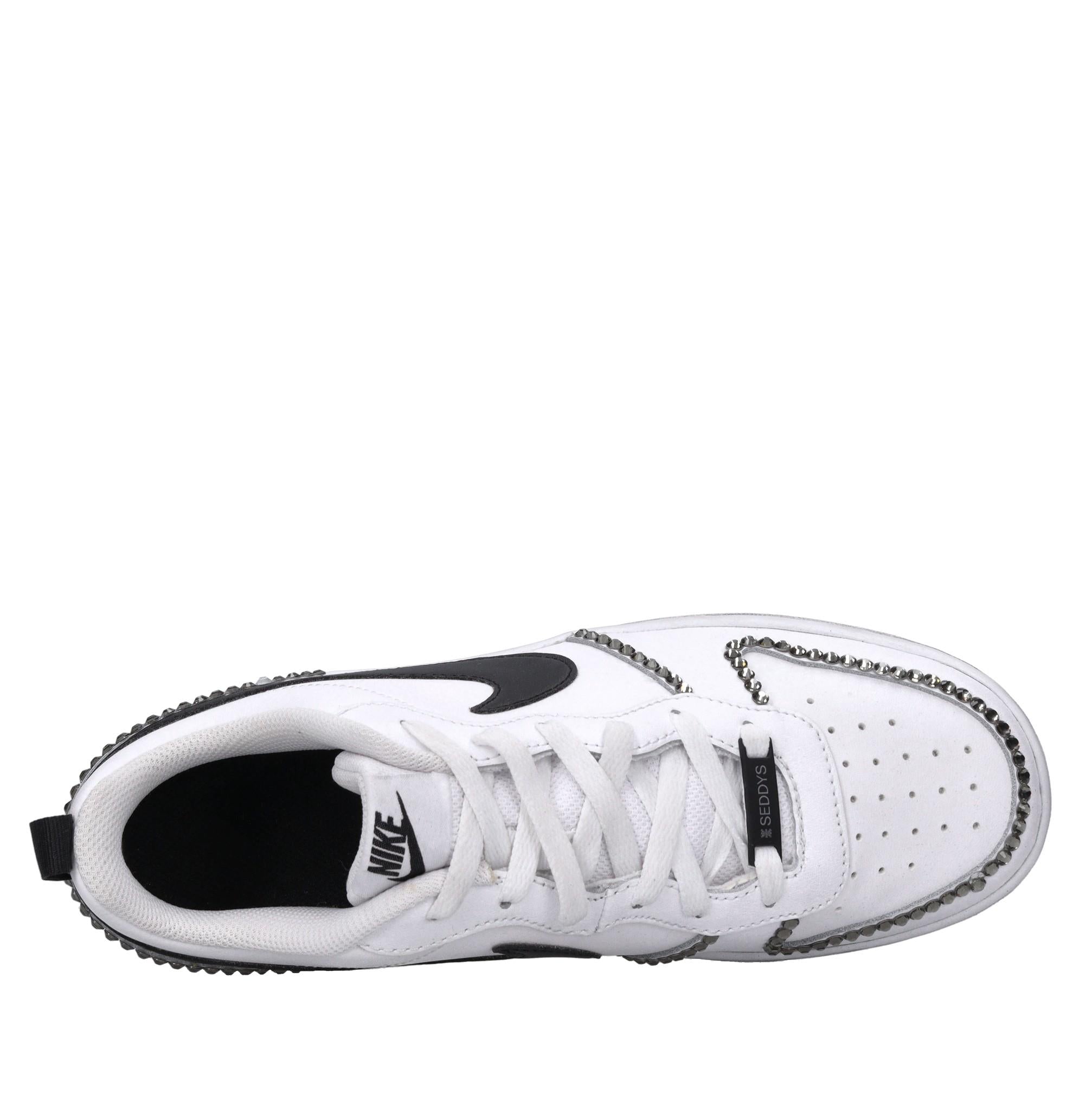 Sneakers in pelle e strass 