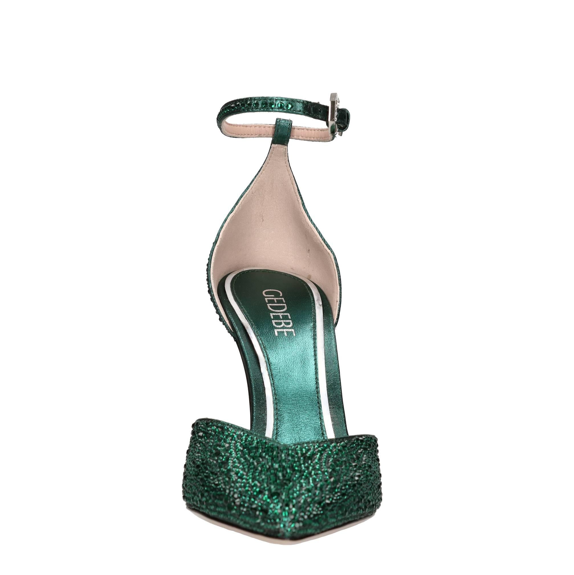Décolleté slingback modello Anitta in raso e strass 