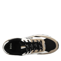 Sneakers in camoscio e tessuto 