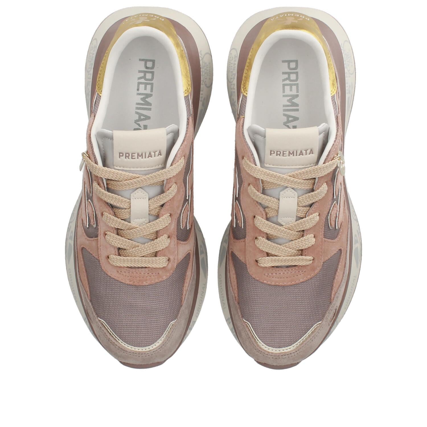 Sneakers Lauryn Var 7801 in pelle, ecopelle e tessuto 