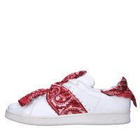 Sneakers in pelle e tessuto 