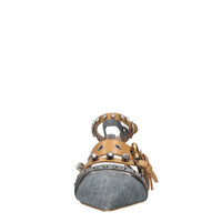Ballerine slingback in denim ed ecopelle 