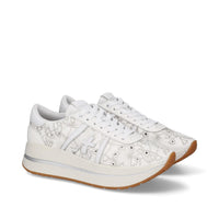 Sneakers in pelle e tessuto 