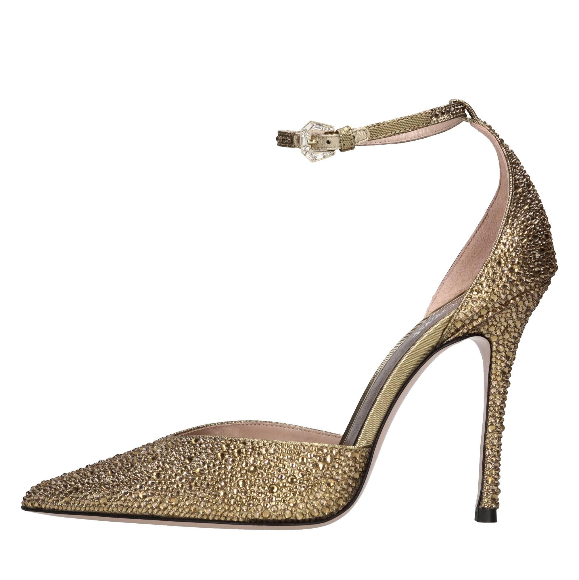 Décolleté slingback modello Anitta in raso e strass 