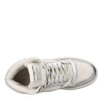 Sneakers in pelle e tessuto 
