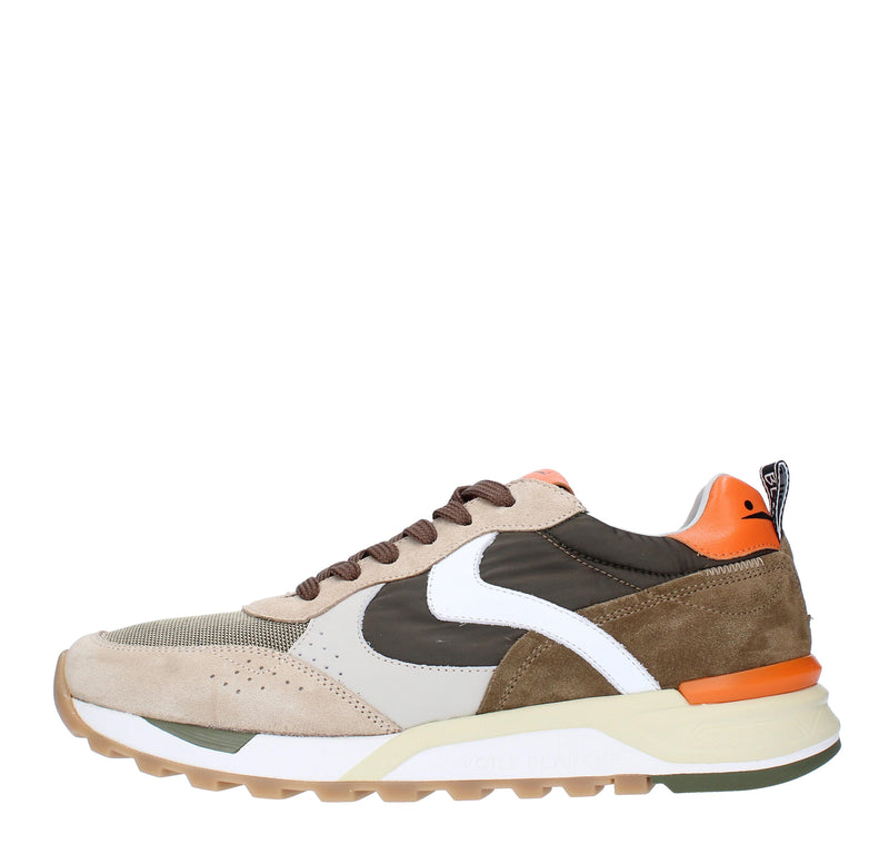 Sneakers in camoscio pelle e tessuto 