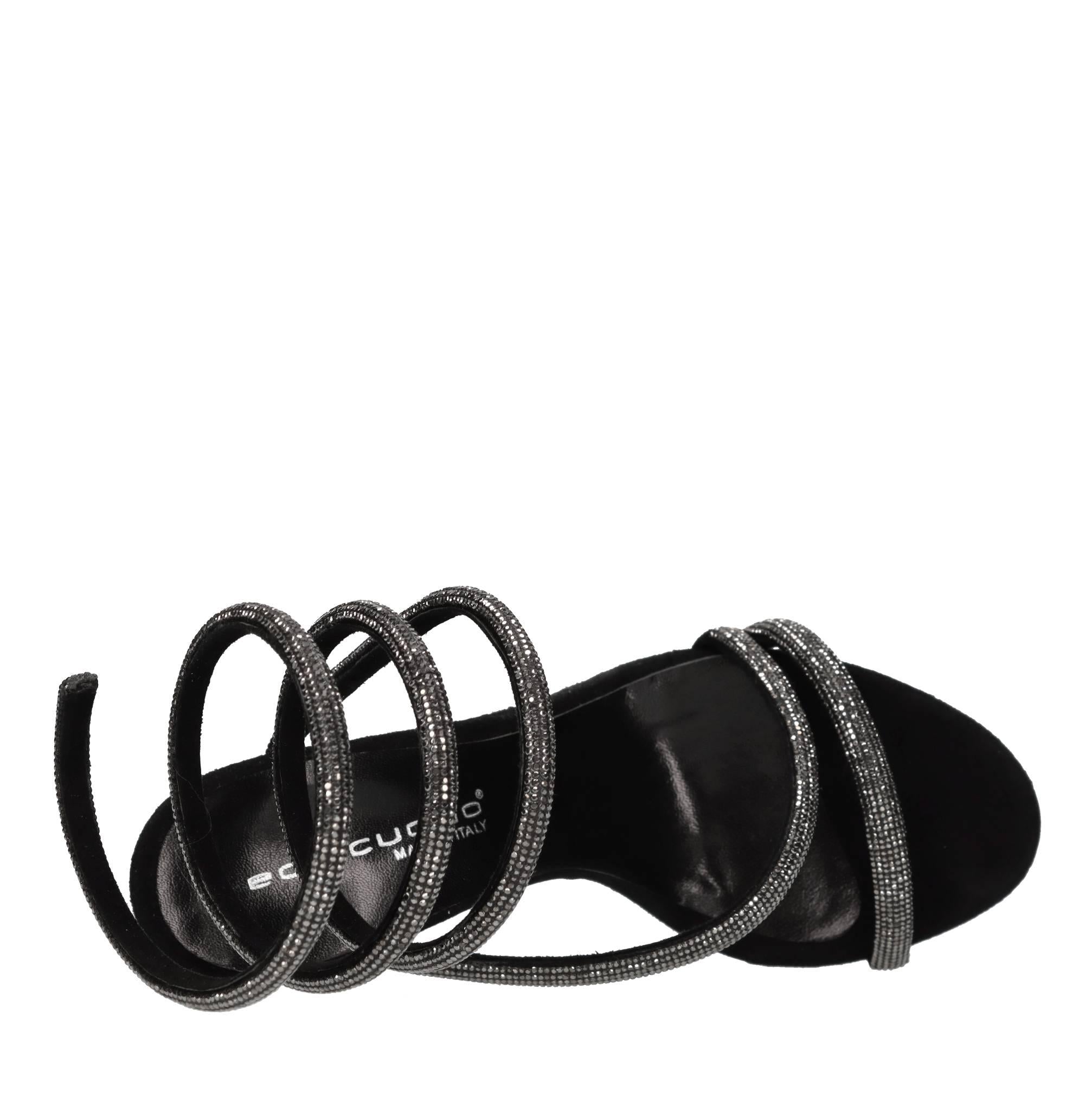 Sandali in camoscio e strass 