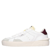 Sneakers in pelle e tessuto 