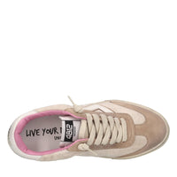 Sneakers in pelle e tessuto 