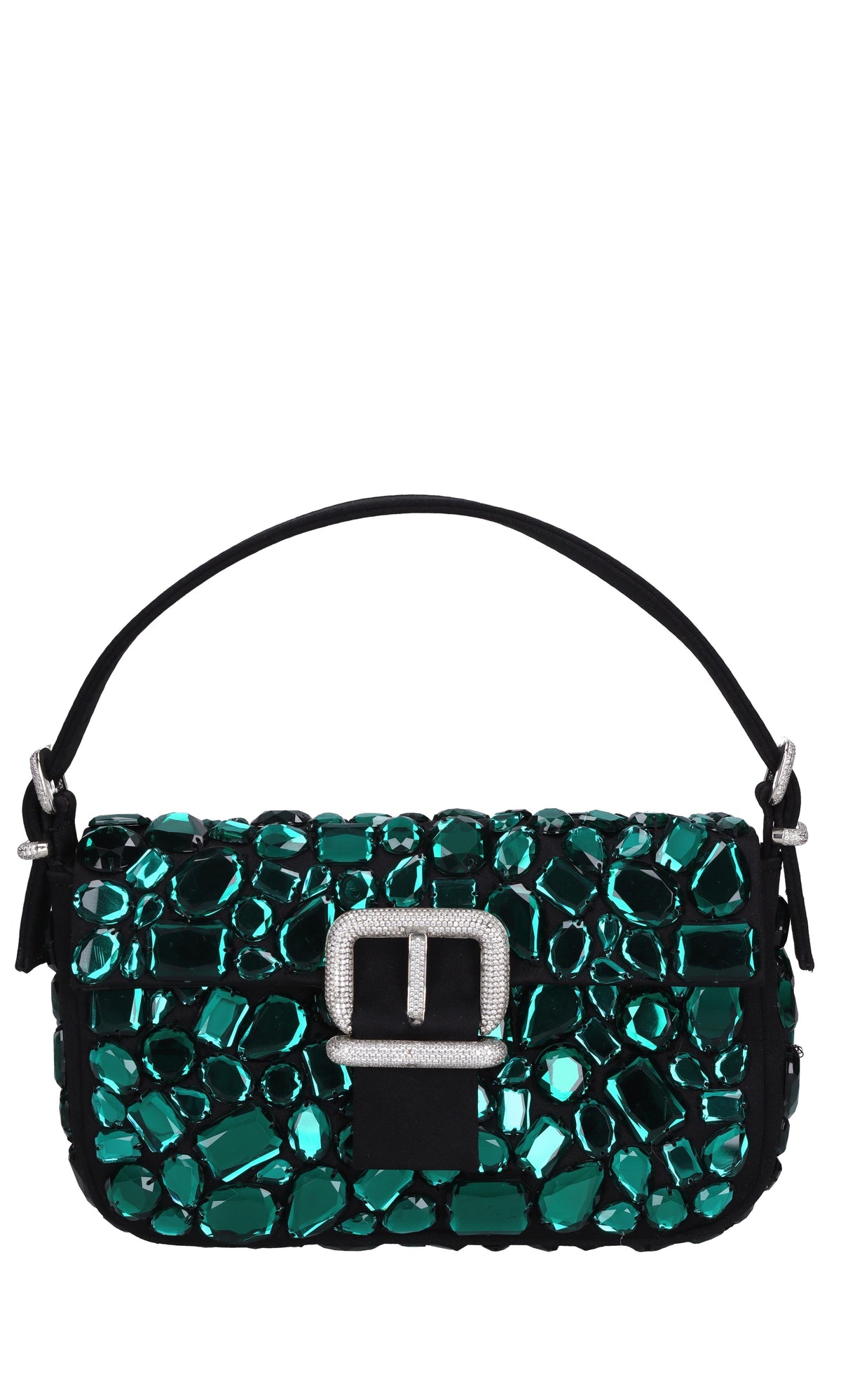 Borsa mini Habibi in tessuto e strass 
