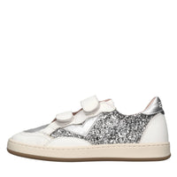 Sneakers in pelle e glitter 