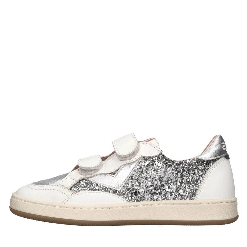 Sneakers in pelle e glitter 
