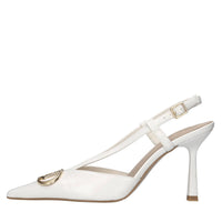 Décolleté slingback in pelle ed ecopelle 