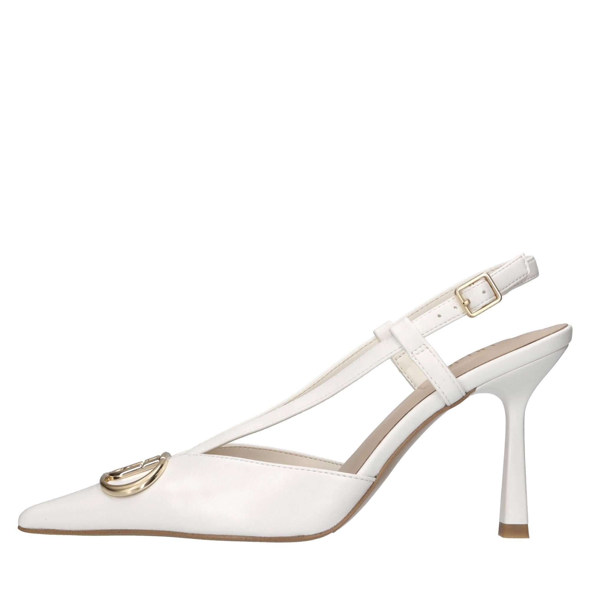 Décolleté slingback in pelle ed ecopelle 