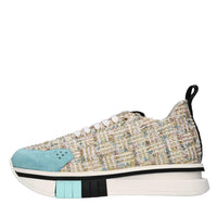 Sneakers in tessuto con inserti in camoscio 