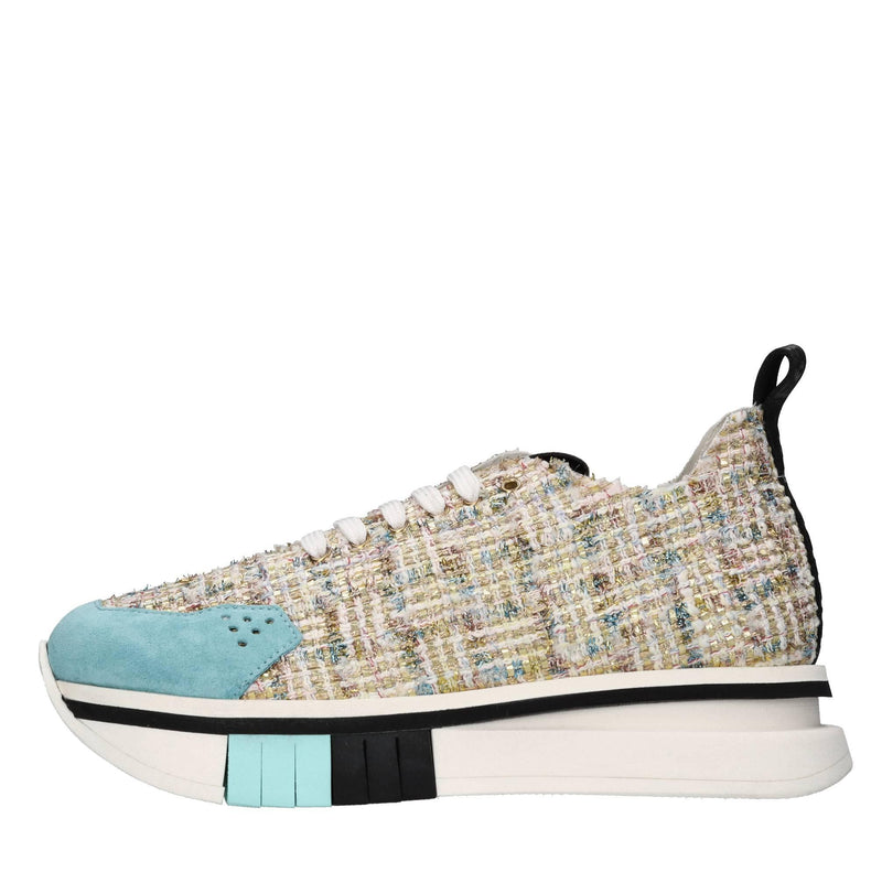 Sneakers in tessuto con inserti in camoscio 