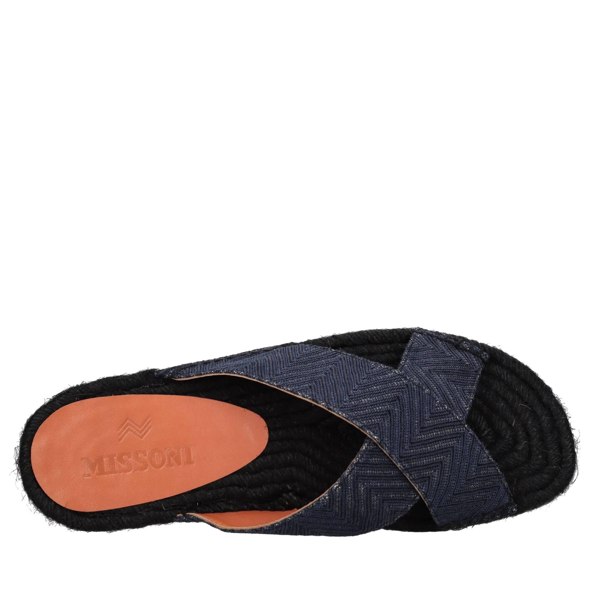 Mules in tessuto zig zag 