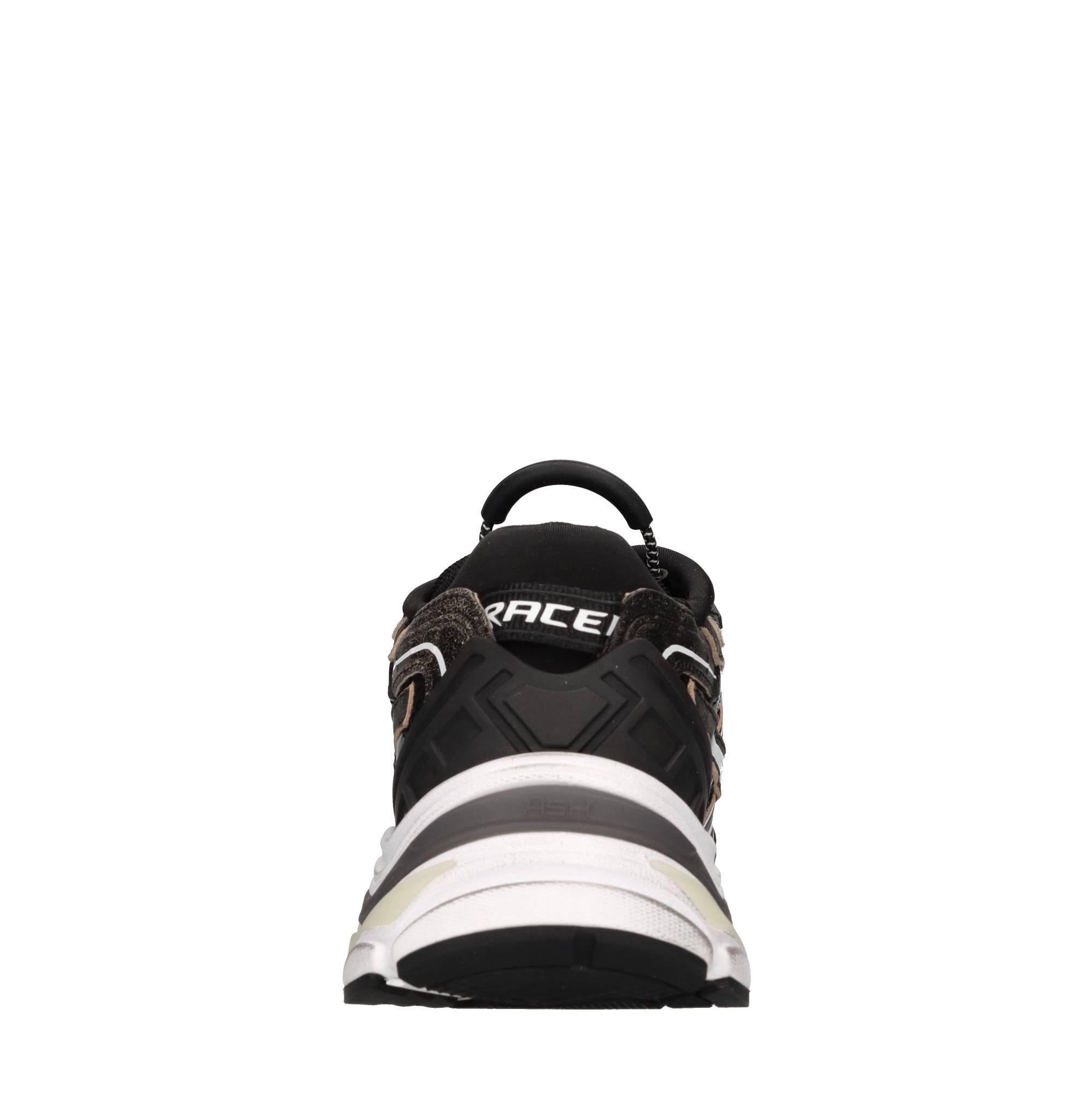 Sneakers in pelle e tessuto 