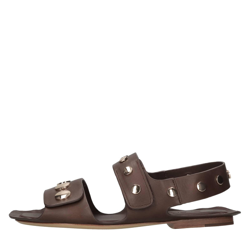 Sandali flat in pelle 