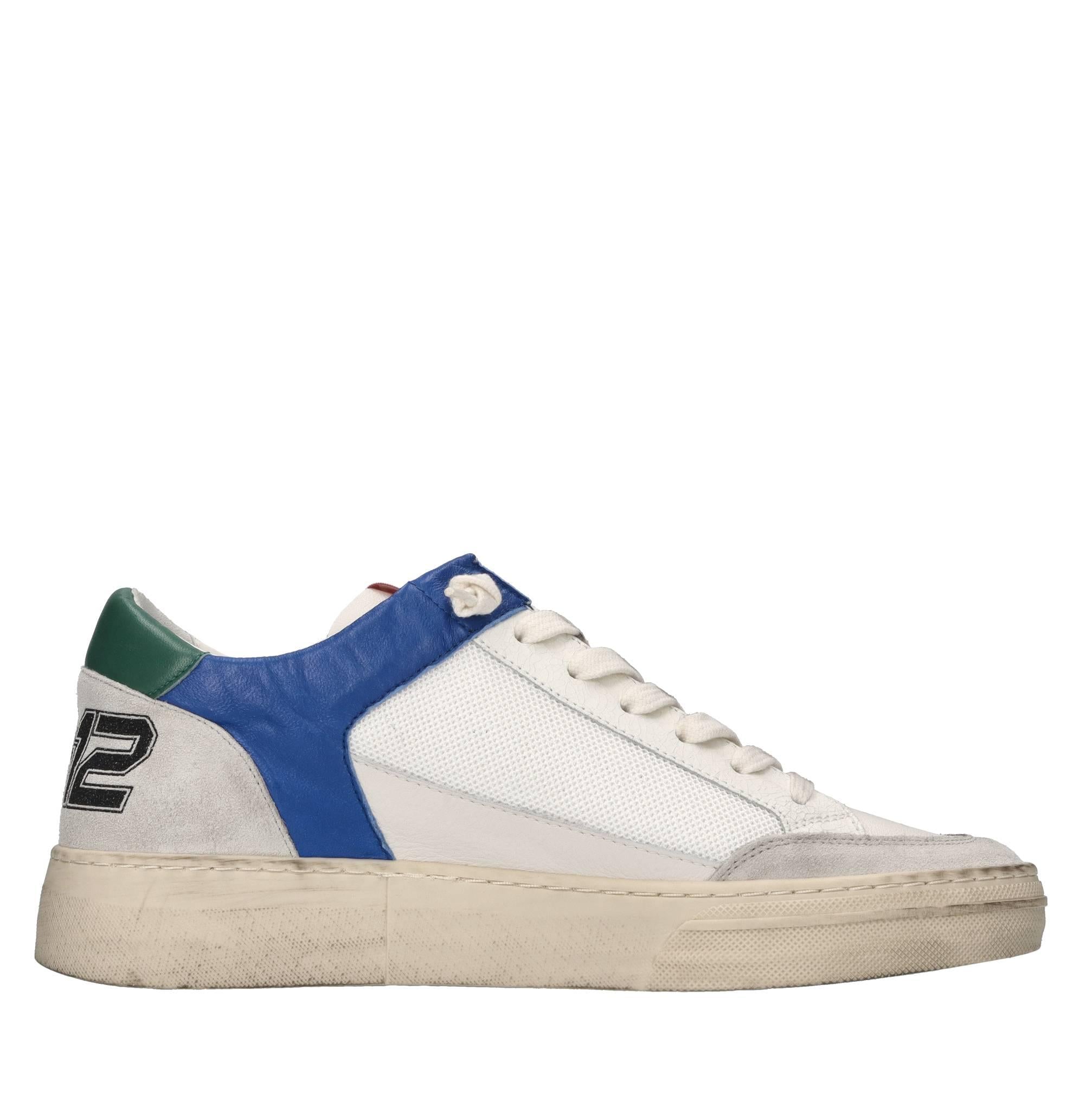 Sneakers in pelle e tessuto 