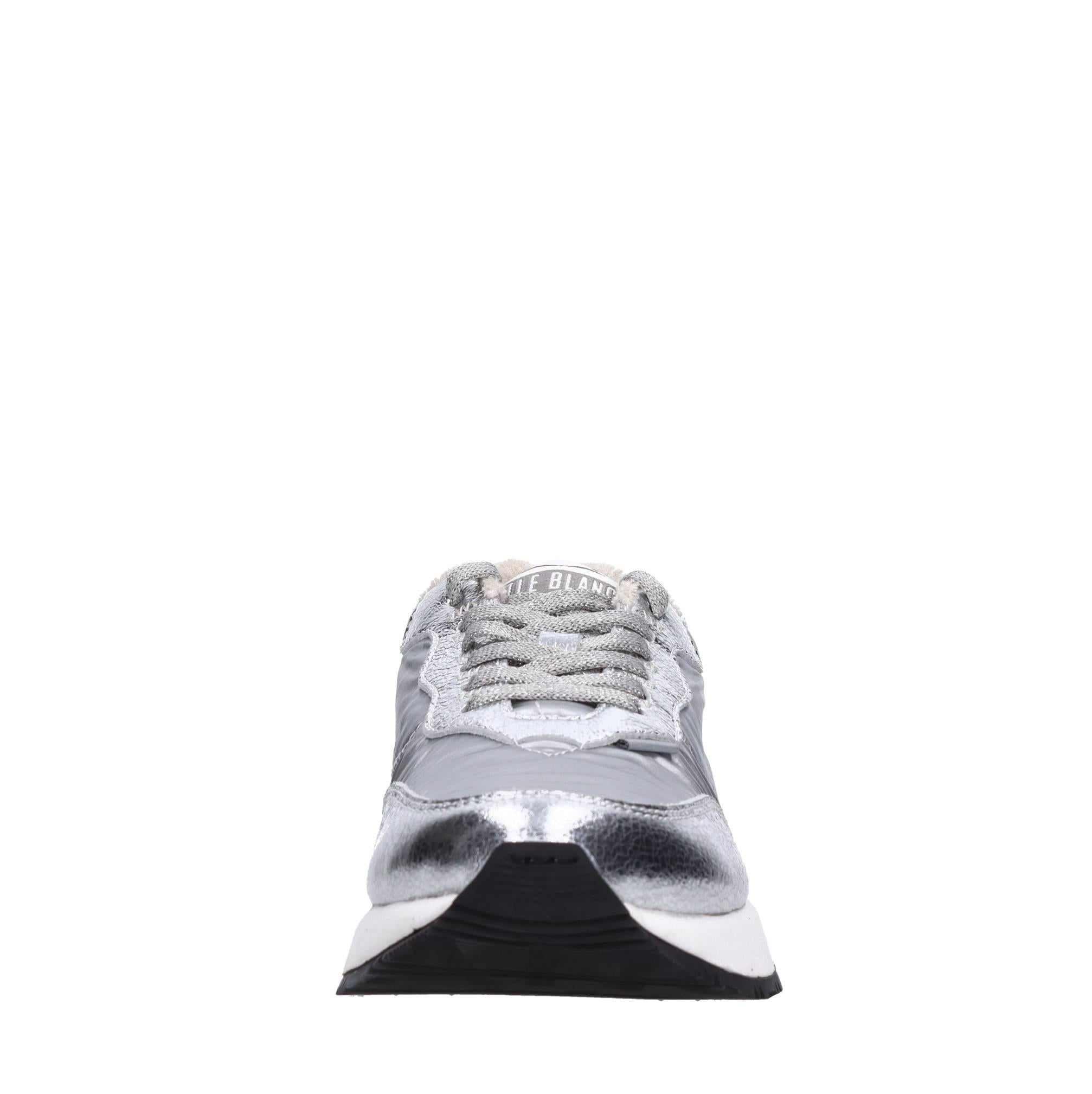 Sneakers in pelle e tessuto 