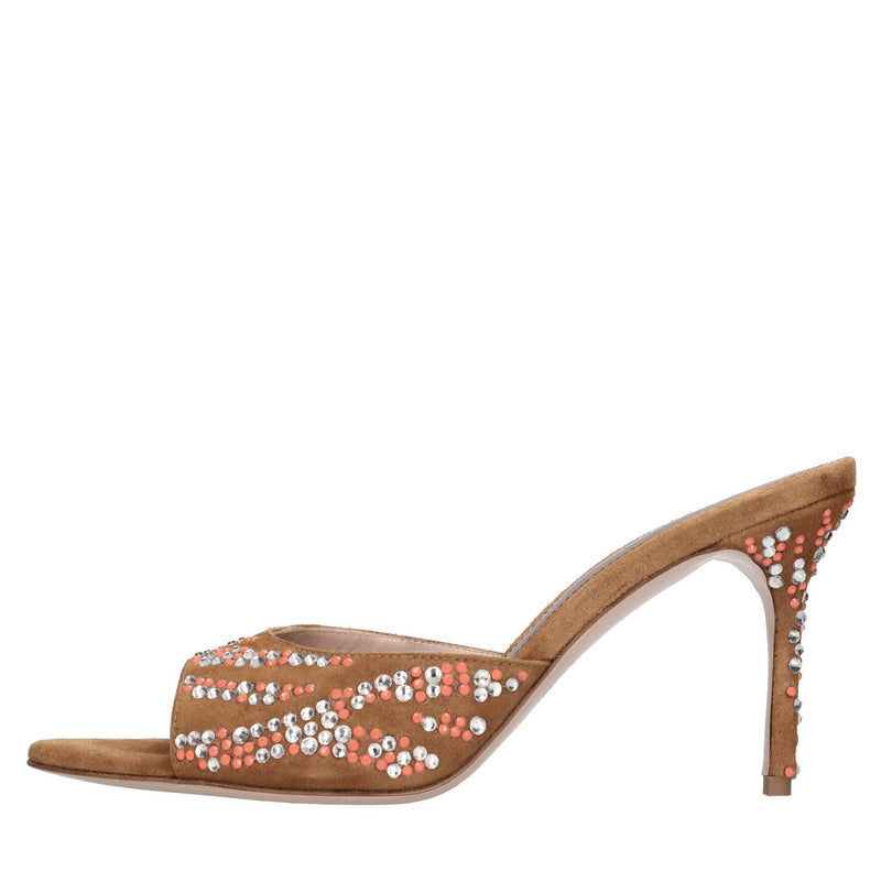 Mules Arya in camoscio e strass 