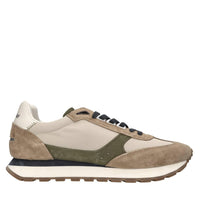 Sneakers in pelle e tessuto 
