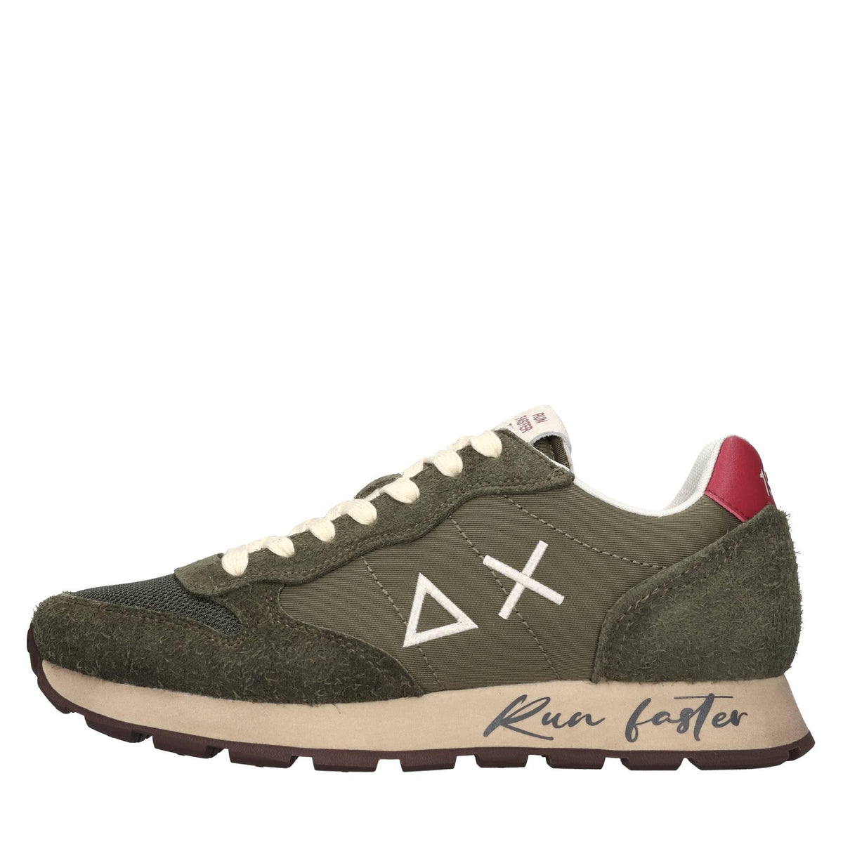 Sneakers in camoscio e tessuto 