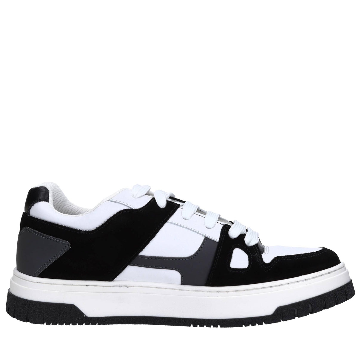 Sneakers in pelle e tessuto 