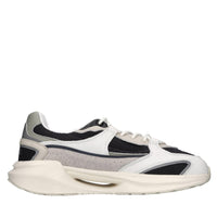 Sneakers in pelle e tessuto 
