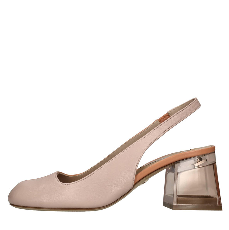 Décolleté slingback in pelle 
