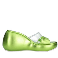 Mules Zeppa in pelle e plexi 