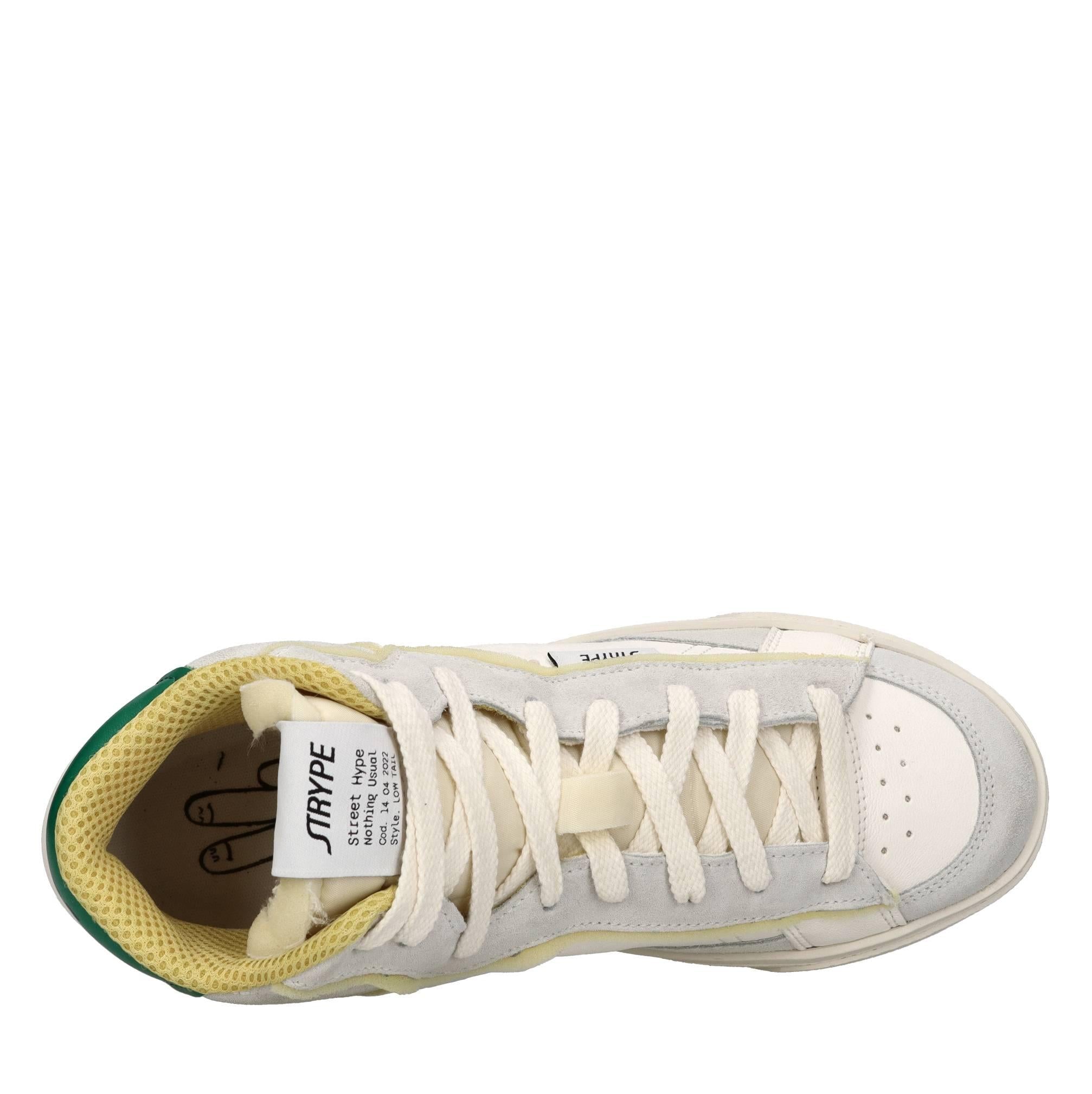 Sneakers in pelle e tessuto 