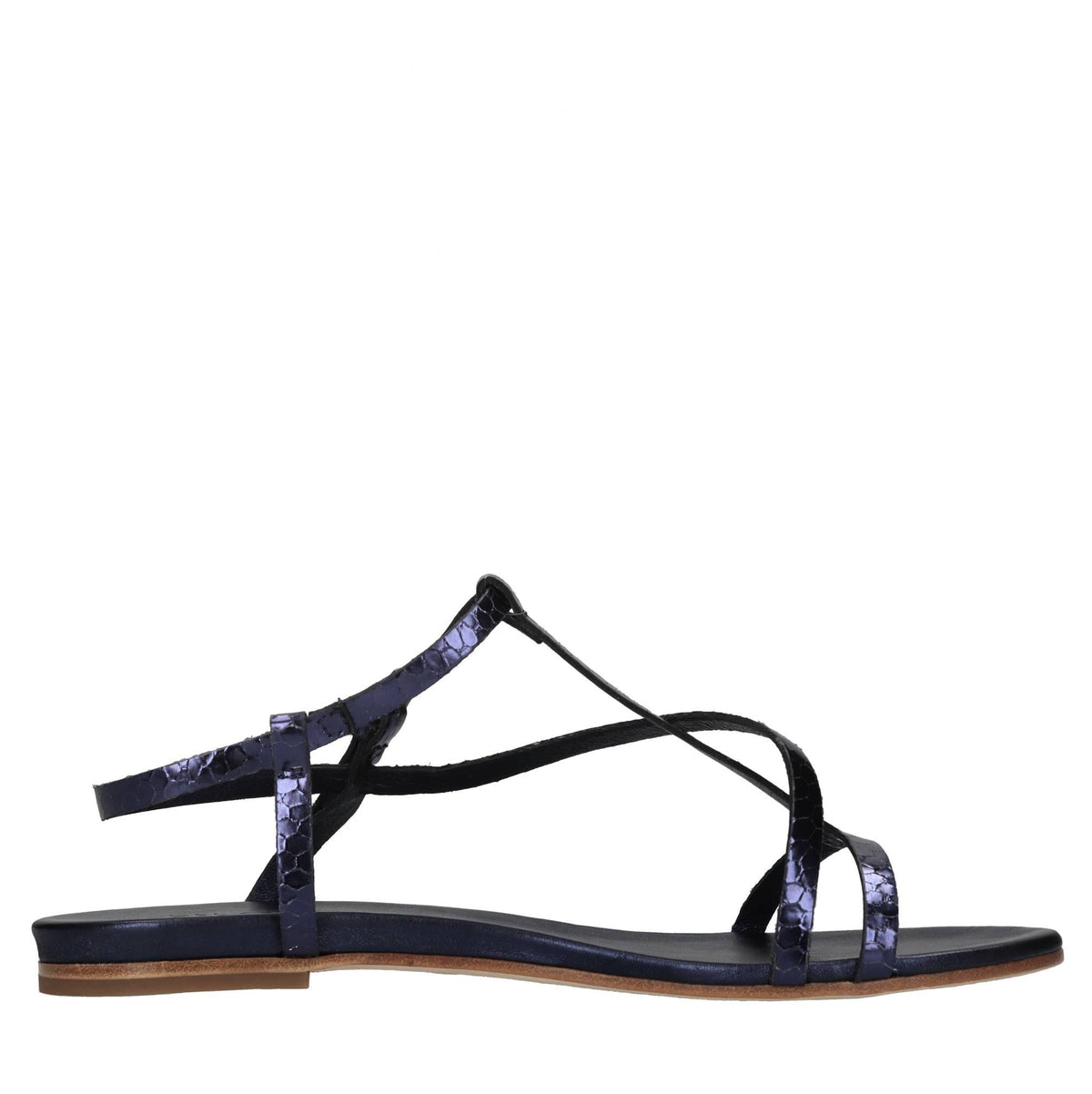 Sandali flat in pelle 