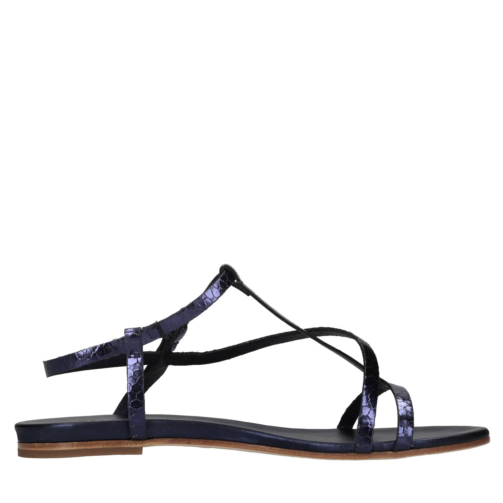 Sandali flat in pelle 