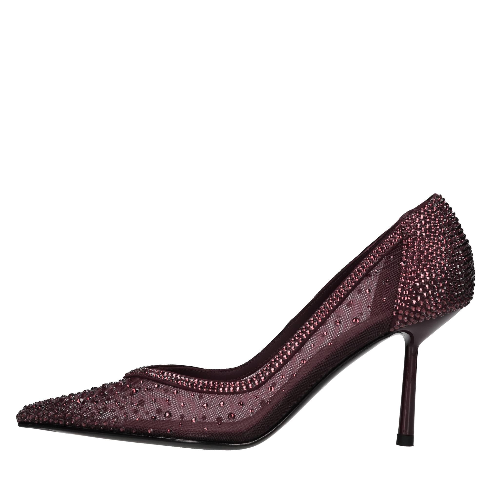Décolleté Nicole in pelle rete e strass 
