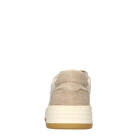 Sneakers in pelle e tessuto denim 