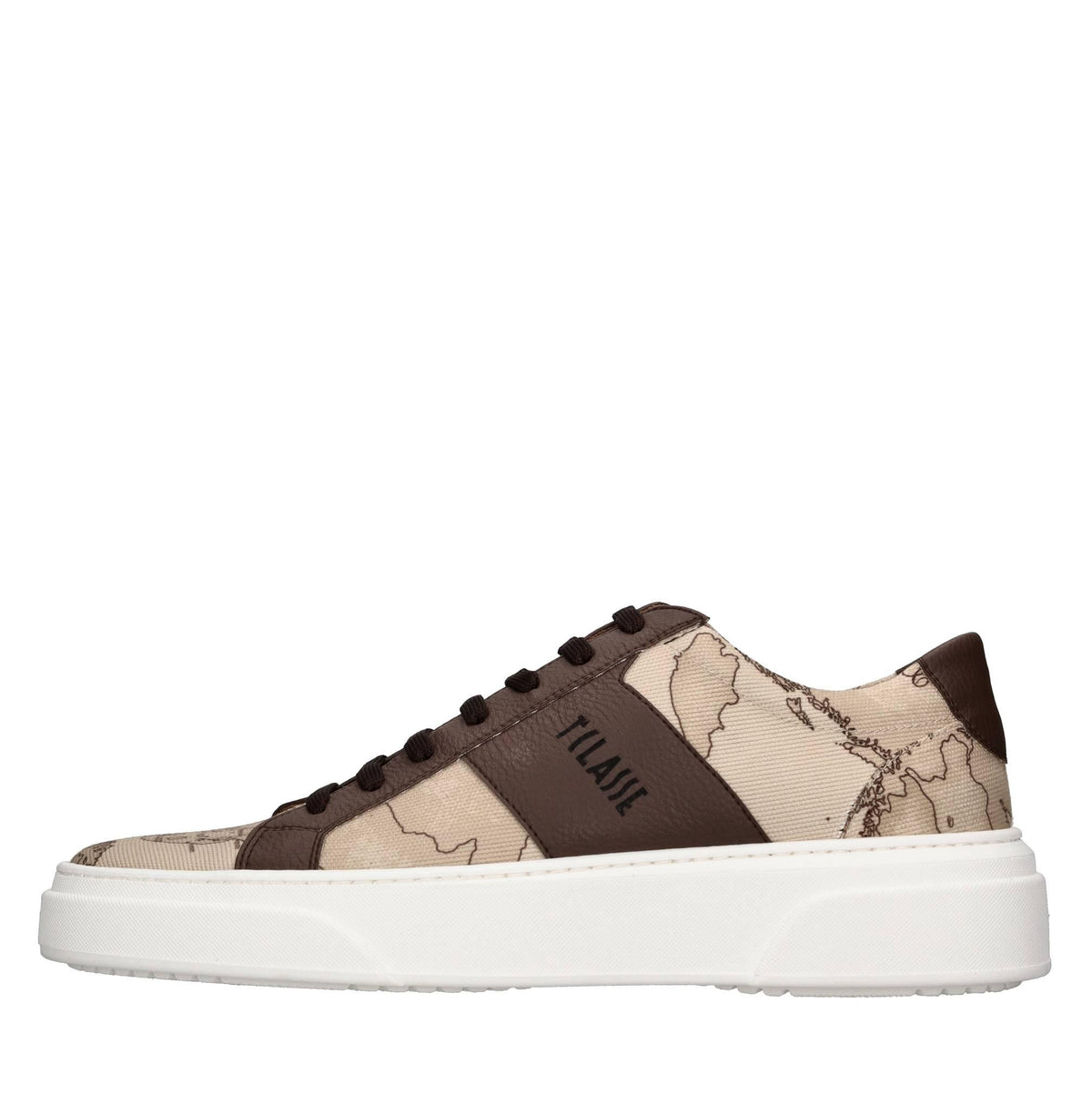 Sneakers in pelle e tessuto 