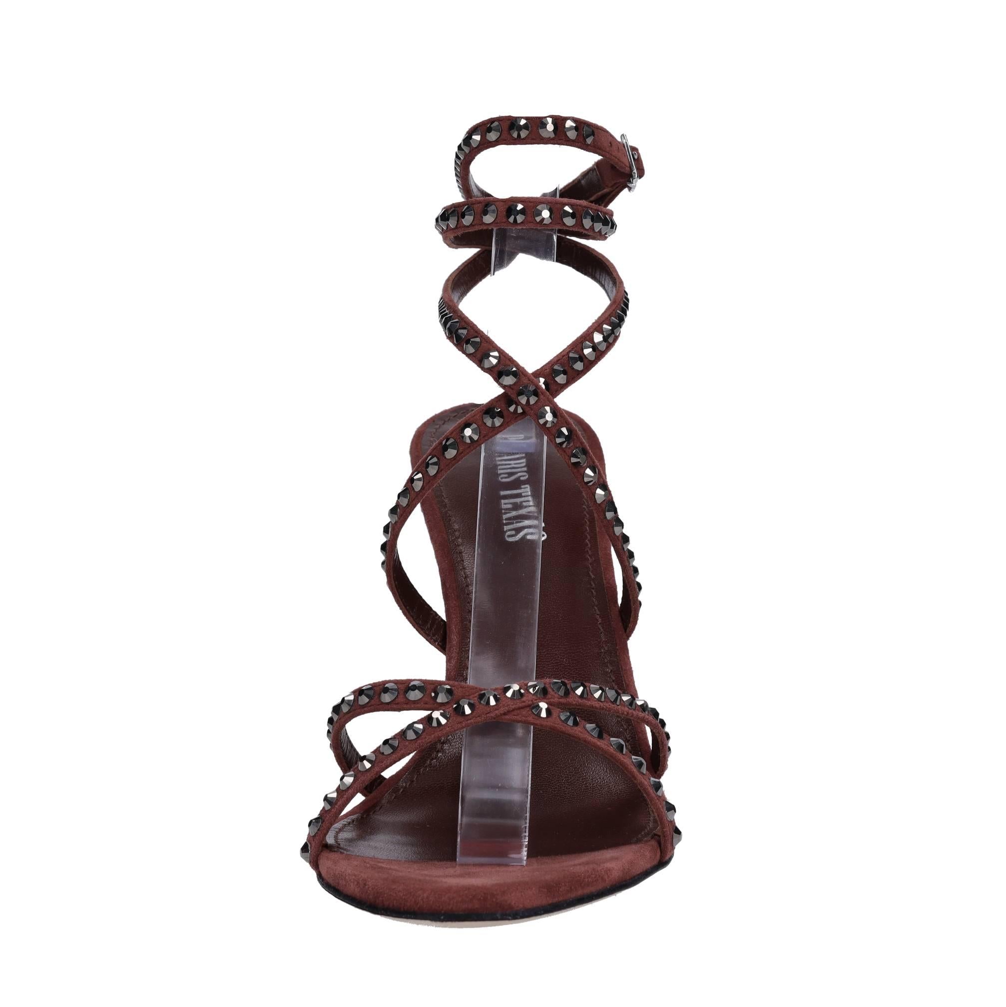 Sandali holly zoe in camoscio con strass 