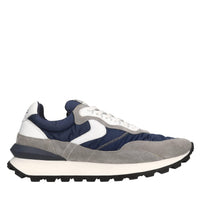 Sneakers in camoscio e tessuto 