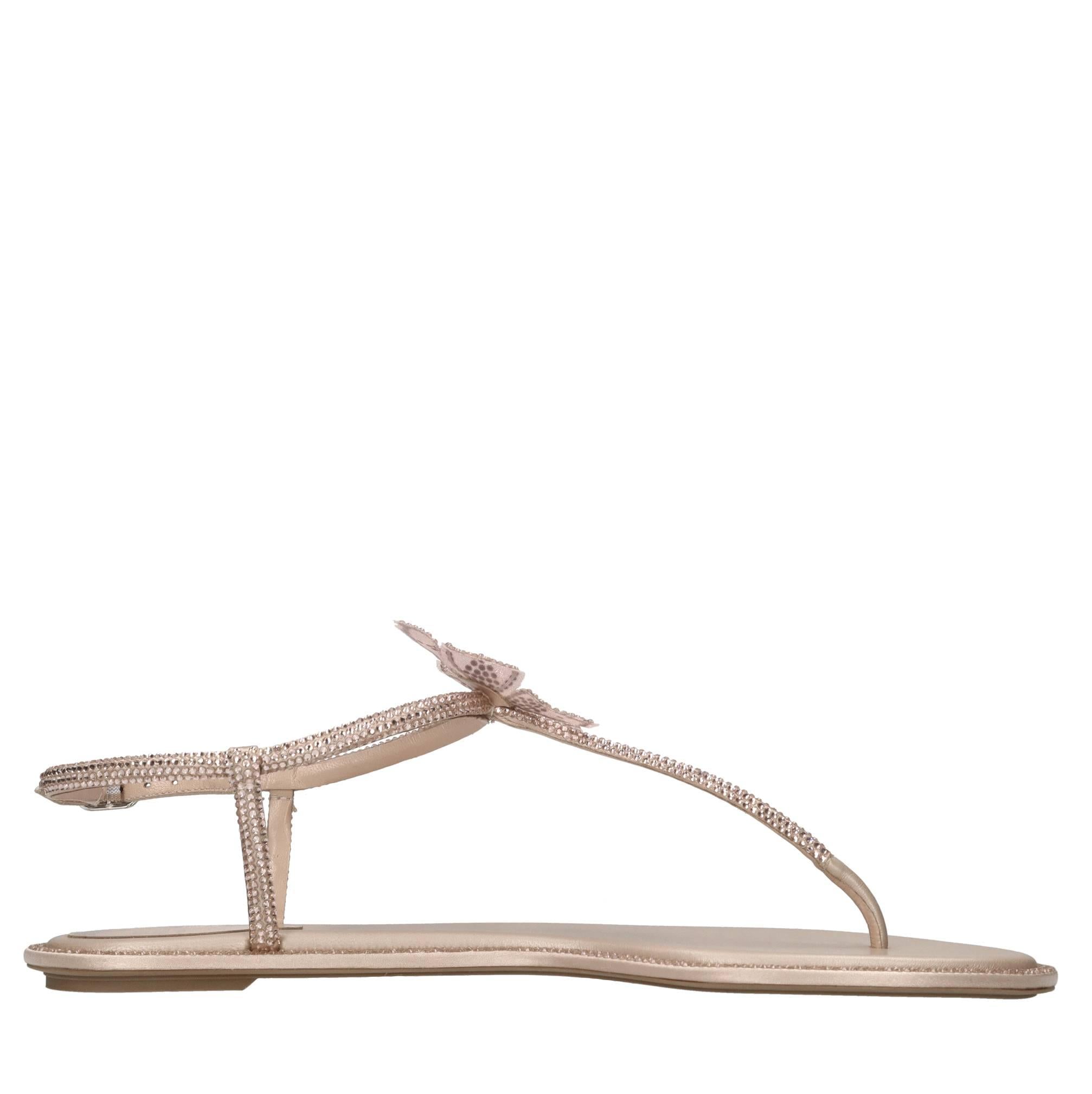 Sandali Floriane in camoscio,raso e strass 