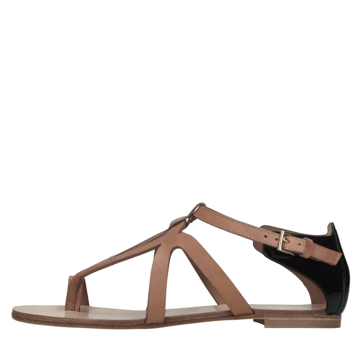 Sandali in pelle e vernice 