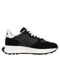 Sneakers in camoscio e tessuto 
